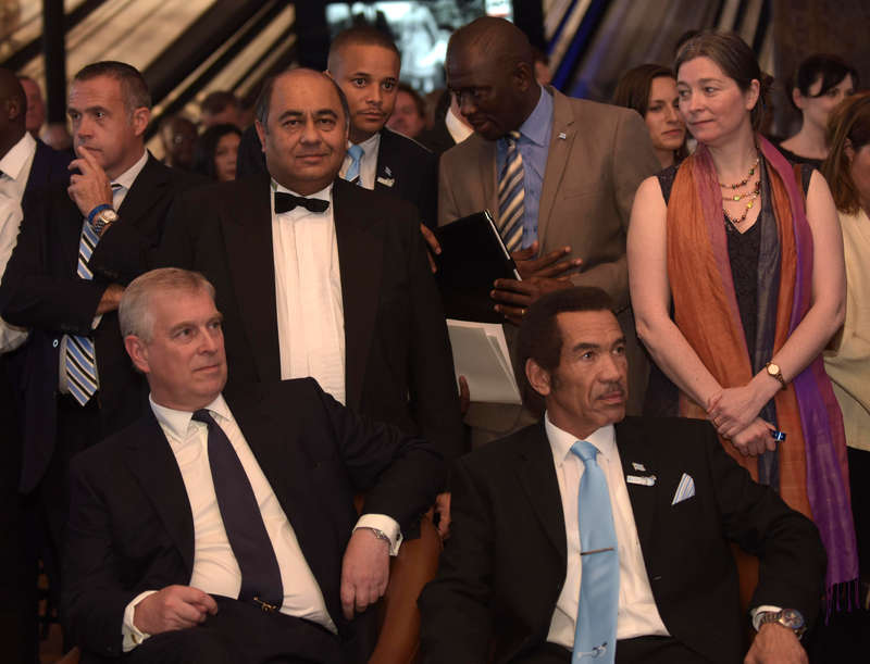 Videovision's Sanjeev Singh with Prince Andrew and President Ian Khama